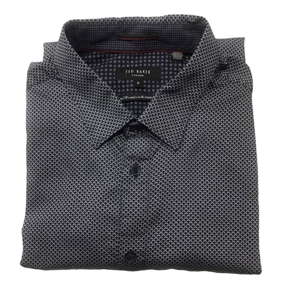 Ted Baker Long Sleeve Shirt Navy 6 - Picture 3 of 5